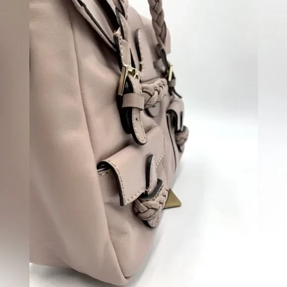 Auth Valentino Gavarini Histoire Satchel Preloved Pristine Pale Pink Beige - Picture 8 of 16